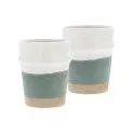 Coffee mug Evig, 2 pieces, Green/White