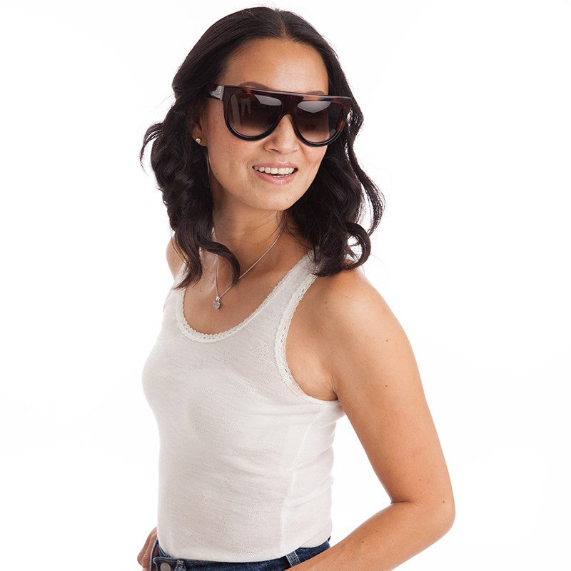 Top femme Mérino GRAND COMBIN Pearl White