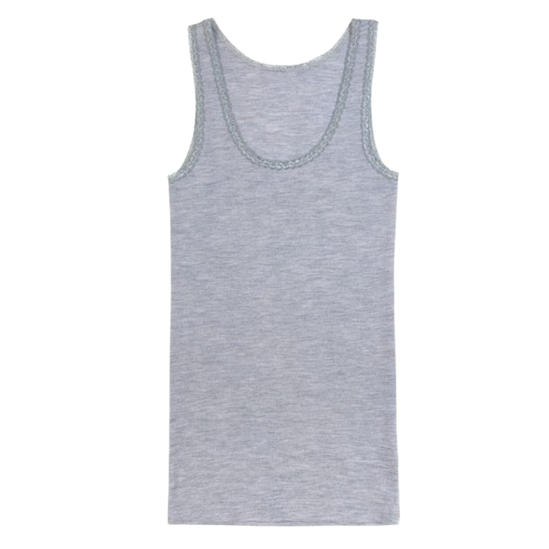 Top femme Mérino GRAND COMBIN gris platine