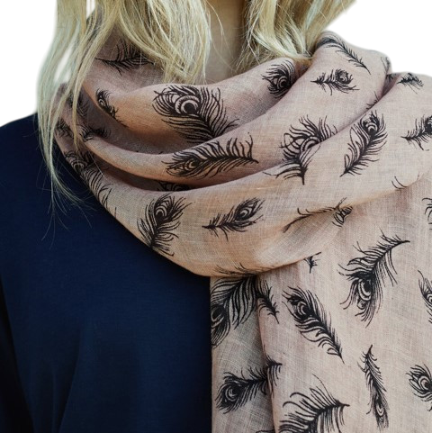 Leinen-Schal Pfauenauge Nude