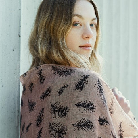 Leinen-Schal Pfauenauge Nude