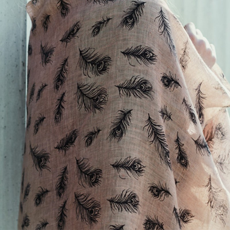 Leinen-Schal Pfauenauge Nude