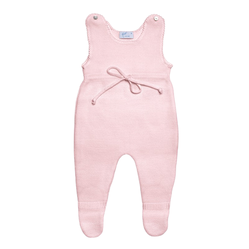 Strampler Merinowolle mit Fuss rosa