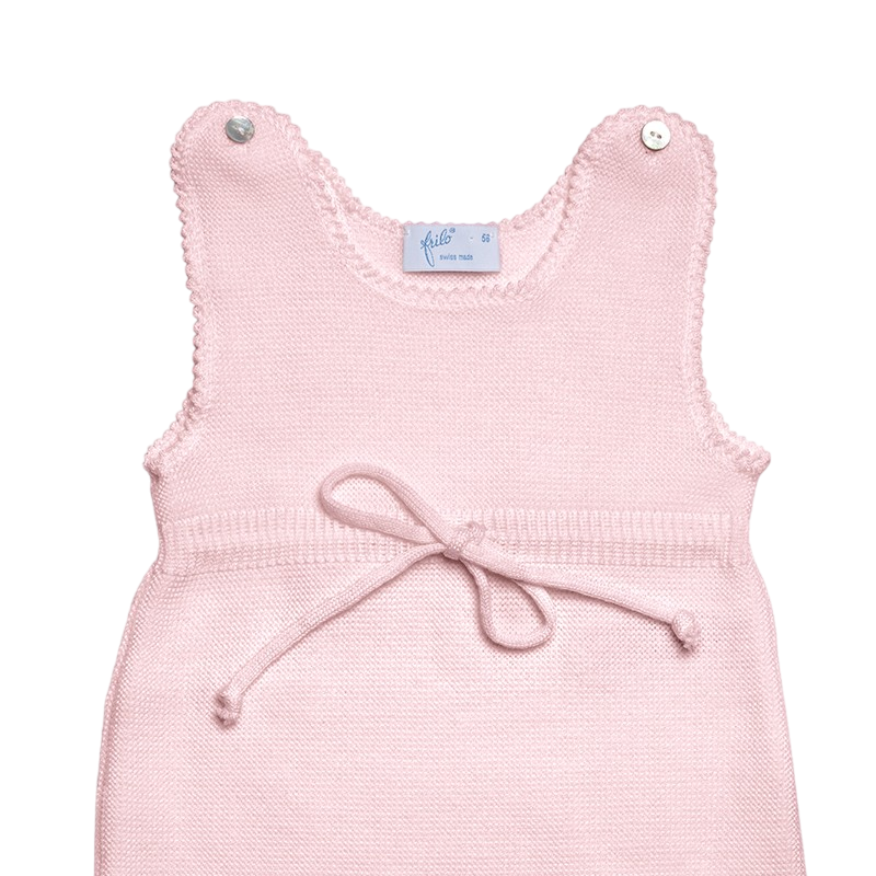 Strampler Merinowolle mit Fuss rosa