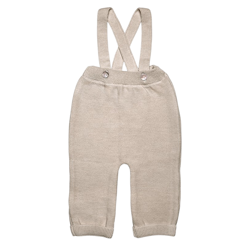 Trägerhose Merinowolle beige-mélange