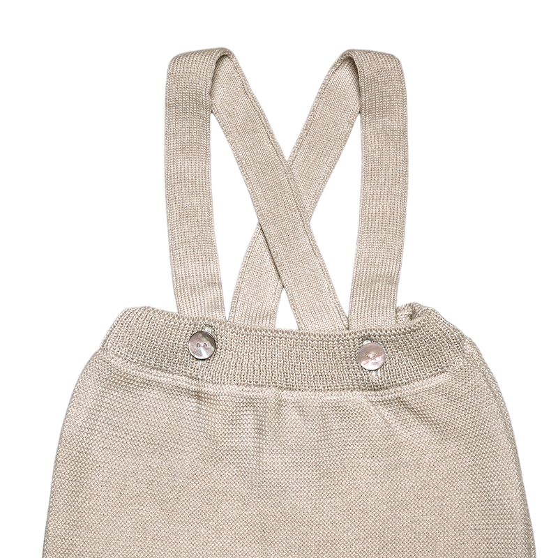 Trägerhose Merinowolle beige-mélange