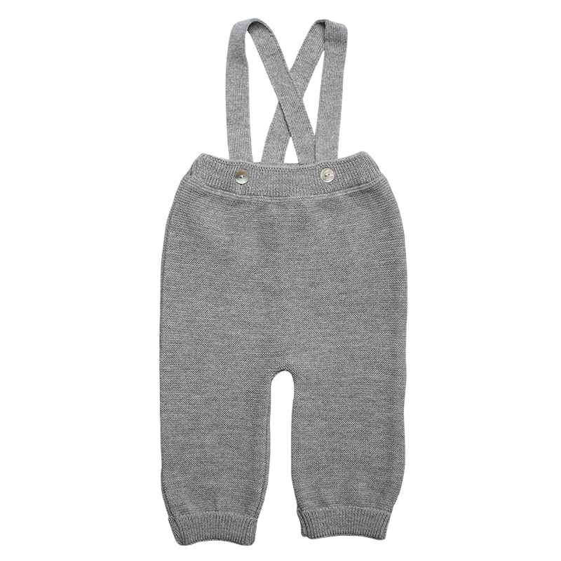 Trägerhose Merinowolle grau-mélange