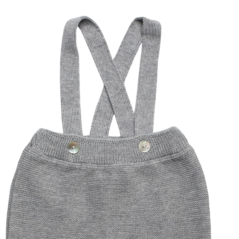 Trägerhose Merinowolle grau-mélange