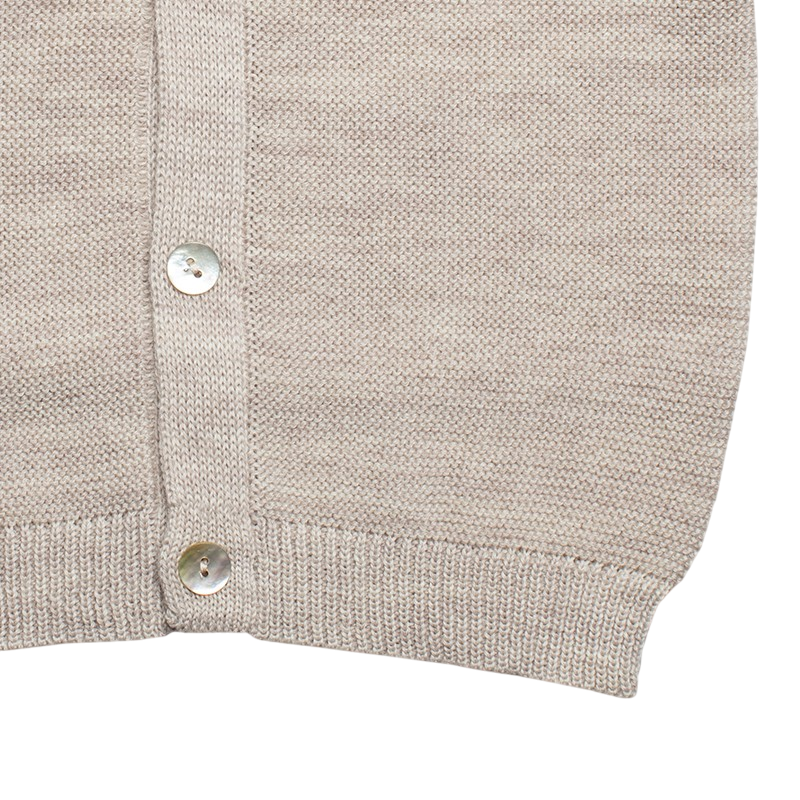 Baby jacket merino wool beige-mélange