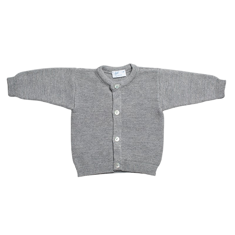 Babyjacke Merinowolle grau-mélange