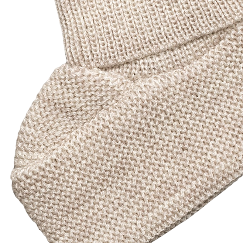 Chausson laine mérinos beige-mélange