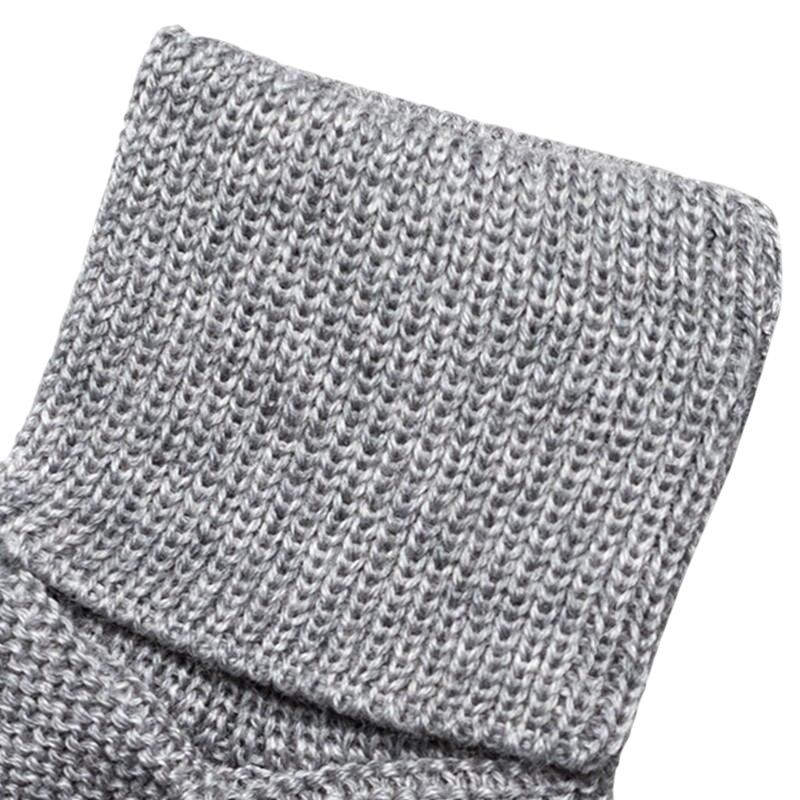 Chausson bébé laine mérinos gris-mélange