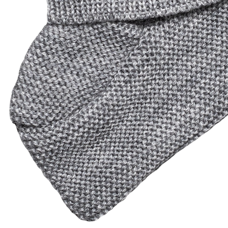 Chausson bébé laine mérinos gris-mélange