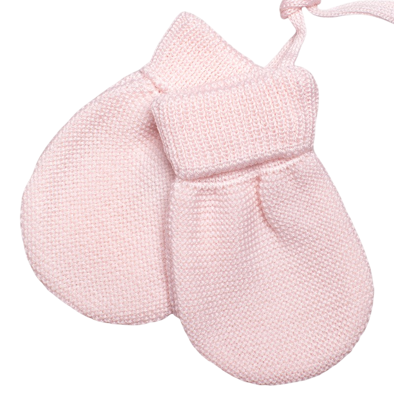 Moufles laine mérinos rose