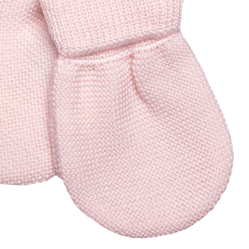 Moufles laine mérinos rose