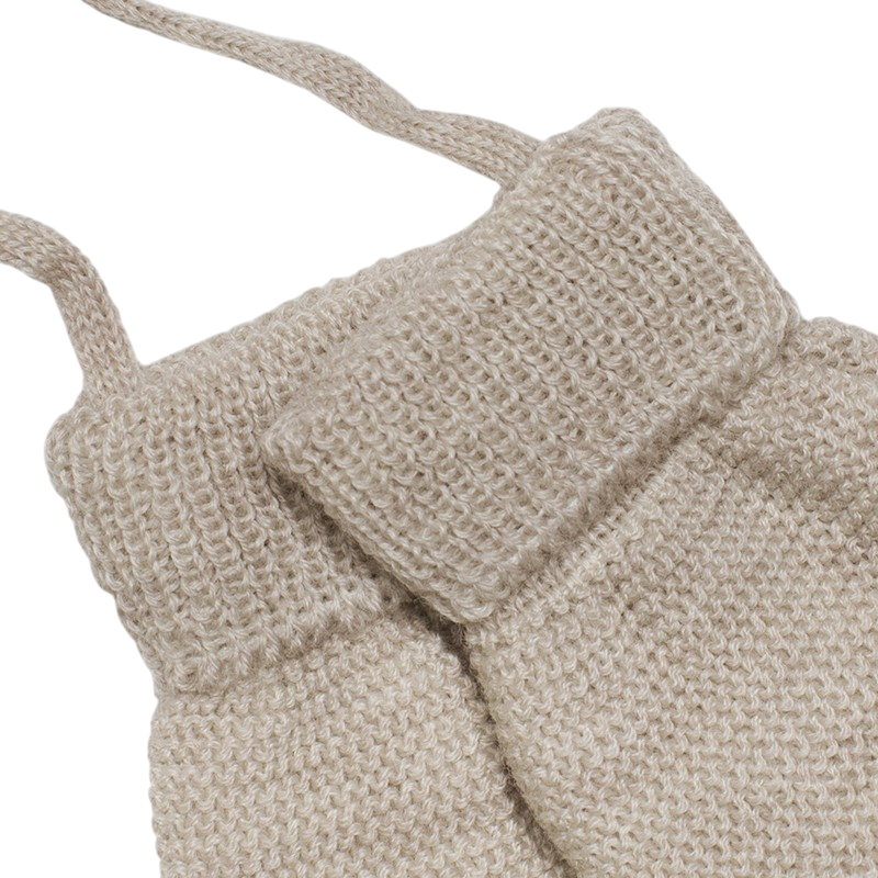 Moufles laine mérinos beige-mélange