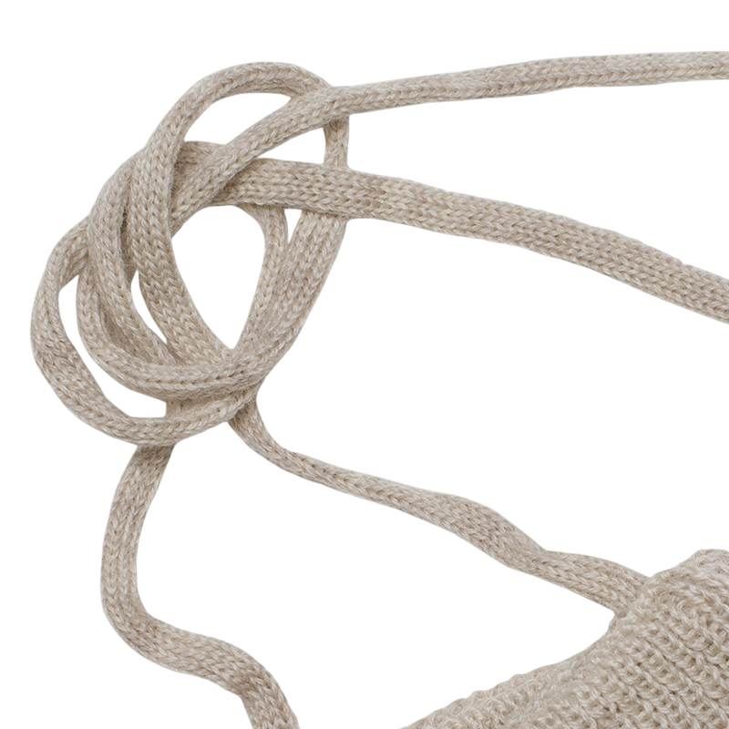 Moufles laine mérinos beige-mélange