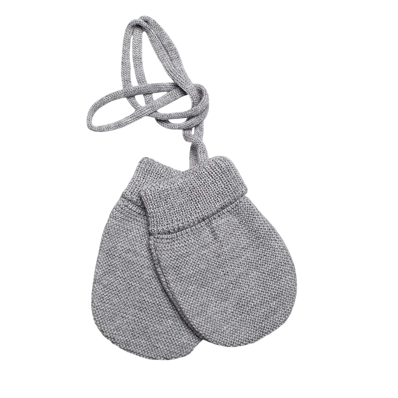 Fäustlinge Merinowolle grau-mélange