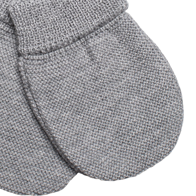 Moufles laine mérinos gris-mélange