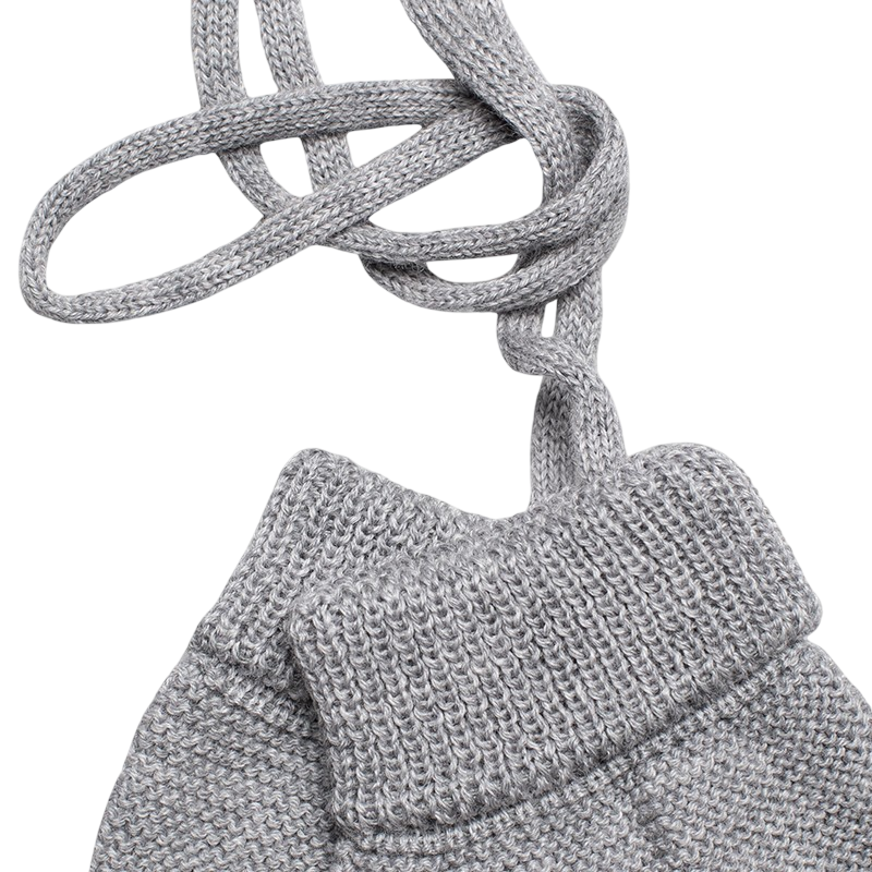 Moufles laine mérinos gris-mélange