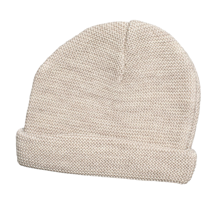 Mütze Merinowolle beige-mélange