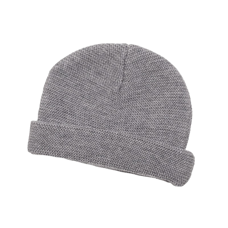Mütze Merinowolle grau-mélange