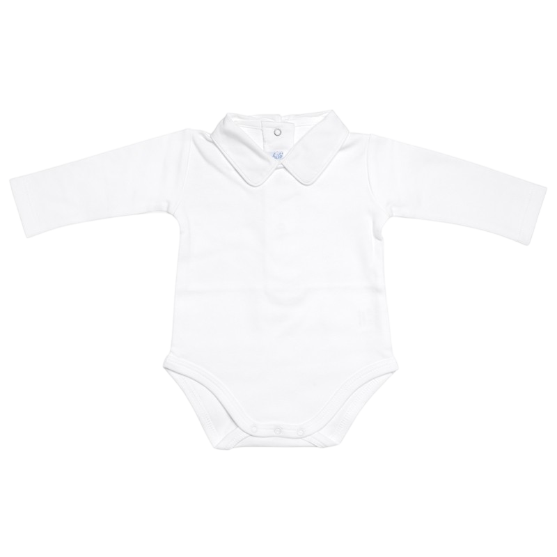 Langarmbody weiss mit Kragen