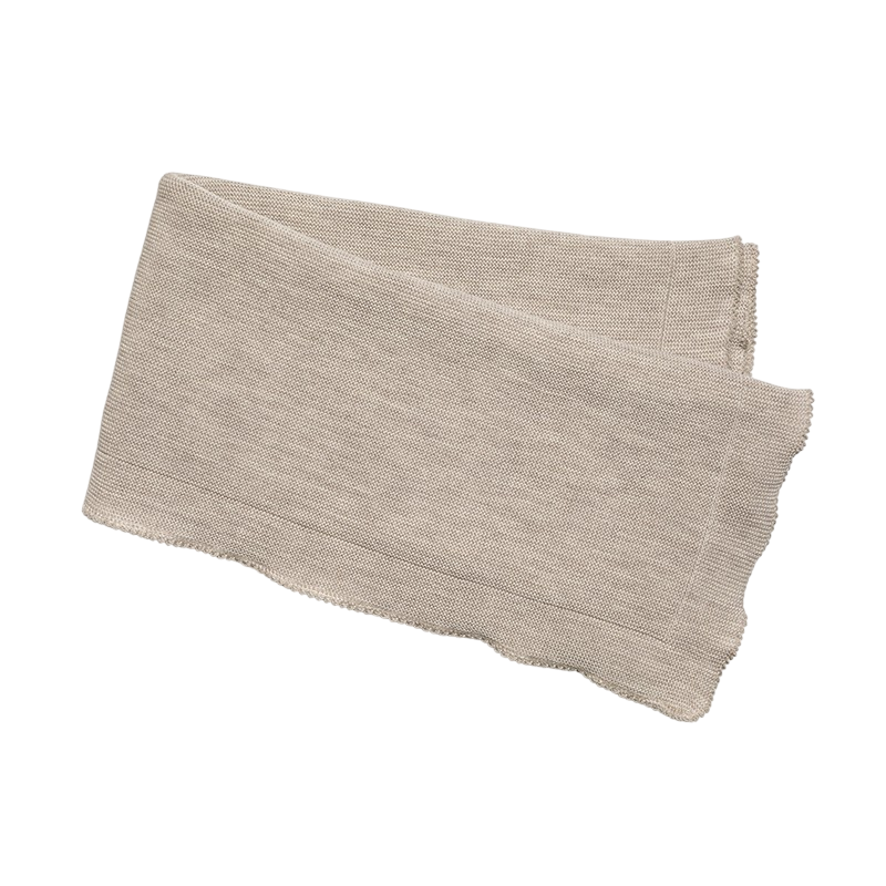 Babydecke Merinowolle beige-mélange