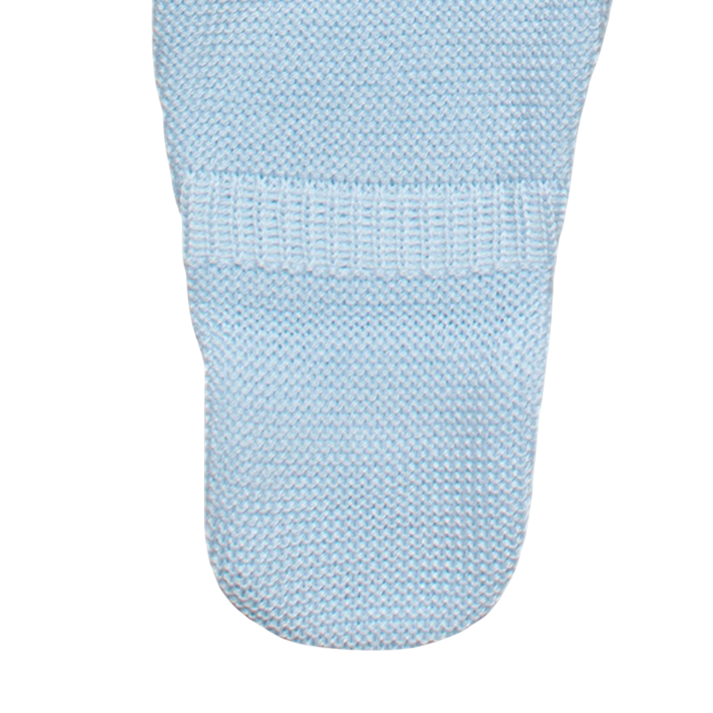 Strampler Merinowolle mit Fuss hellblau