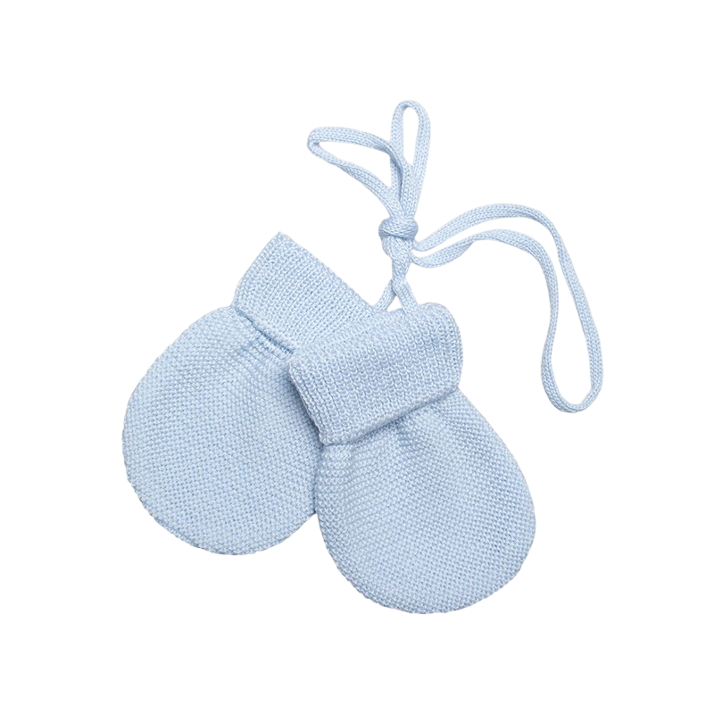 Fäustlinge Merinowolle hellblau