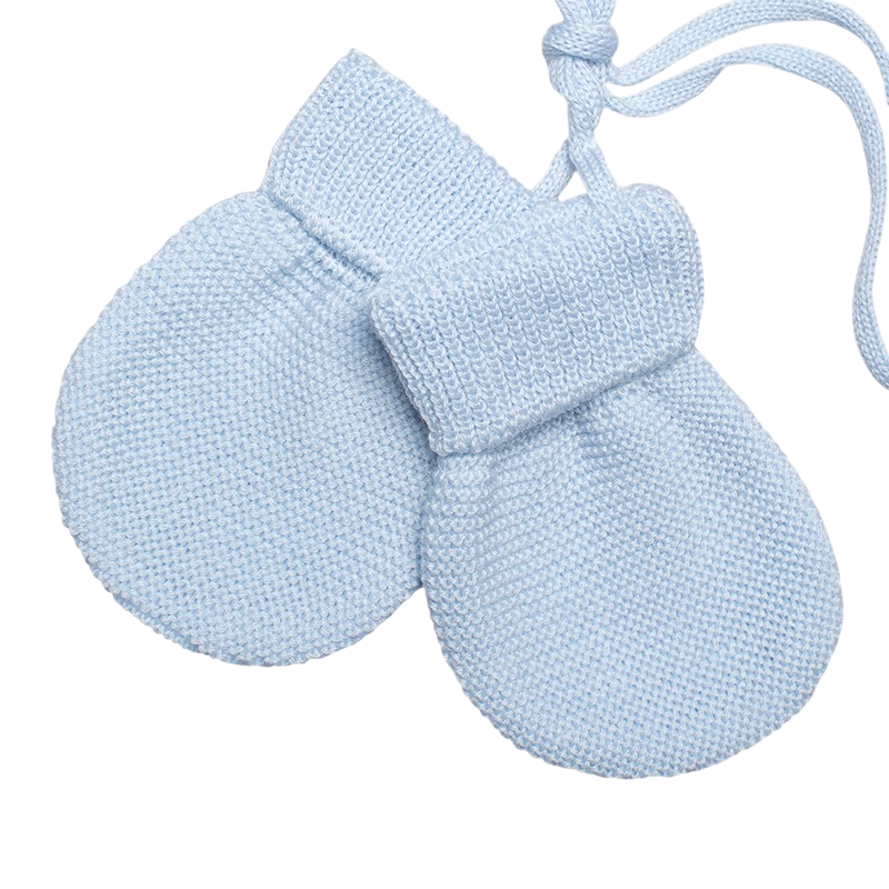 Mittens merino wool light blue