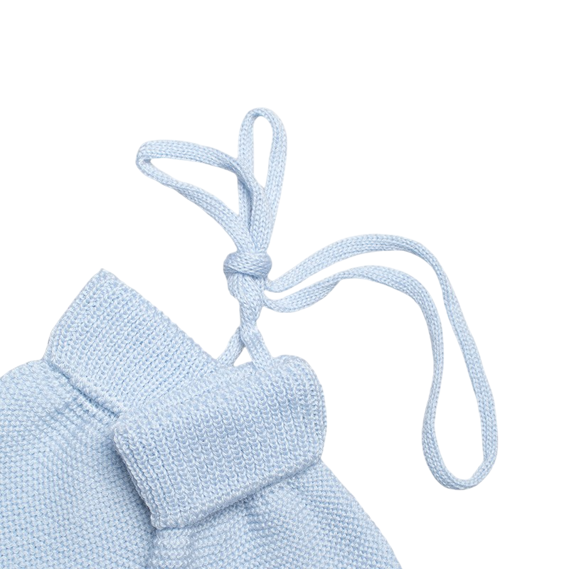 Mittens merino wool light blue