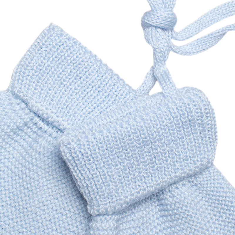 Mittens merino wool light blue