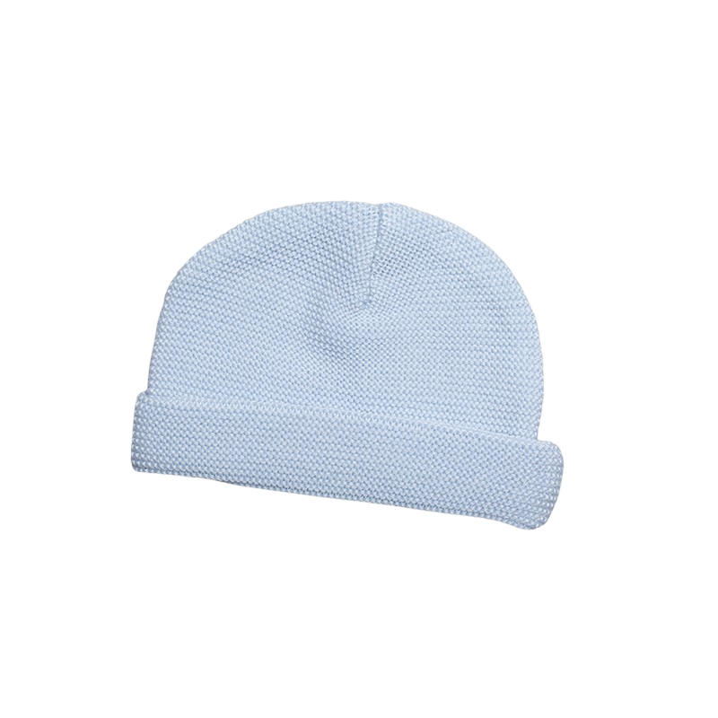 Merino wool hat light blue
