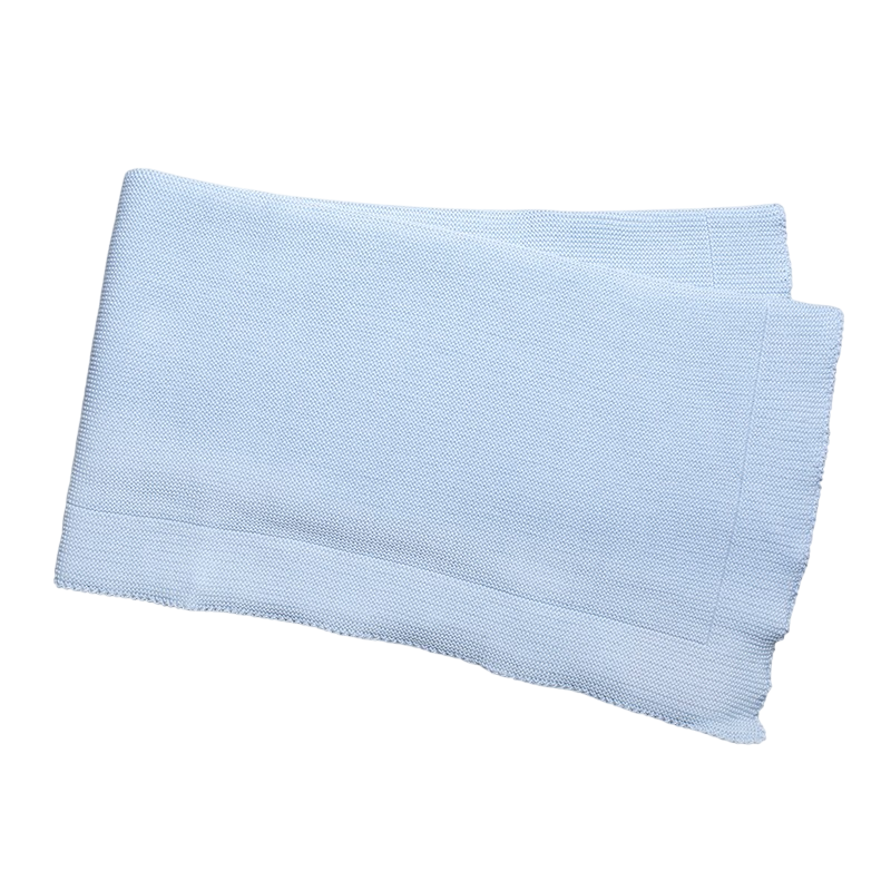 Babydecke Merinowolle hellblau