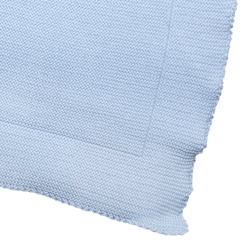Babydecke Merinowolle hellblau