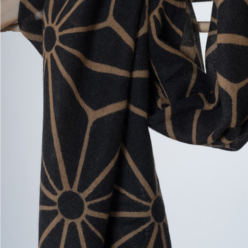 Kaschmir-Schal Winterstern schwarz