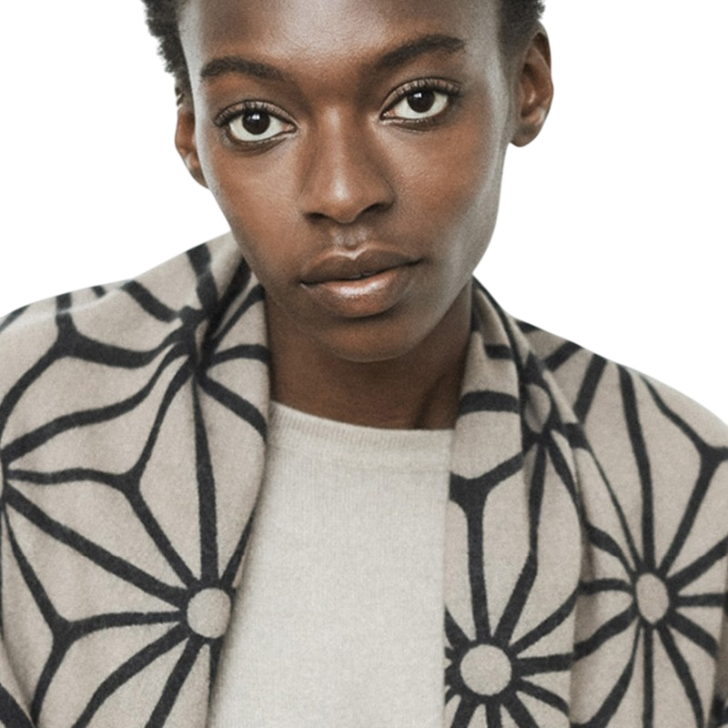 Kaschmir-Schal Winterstern beige