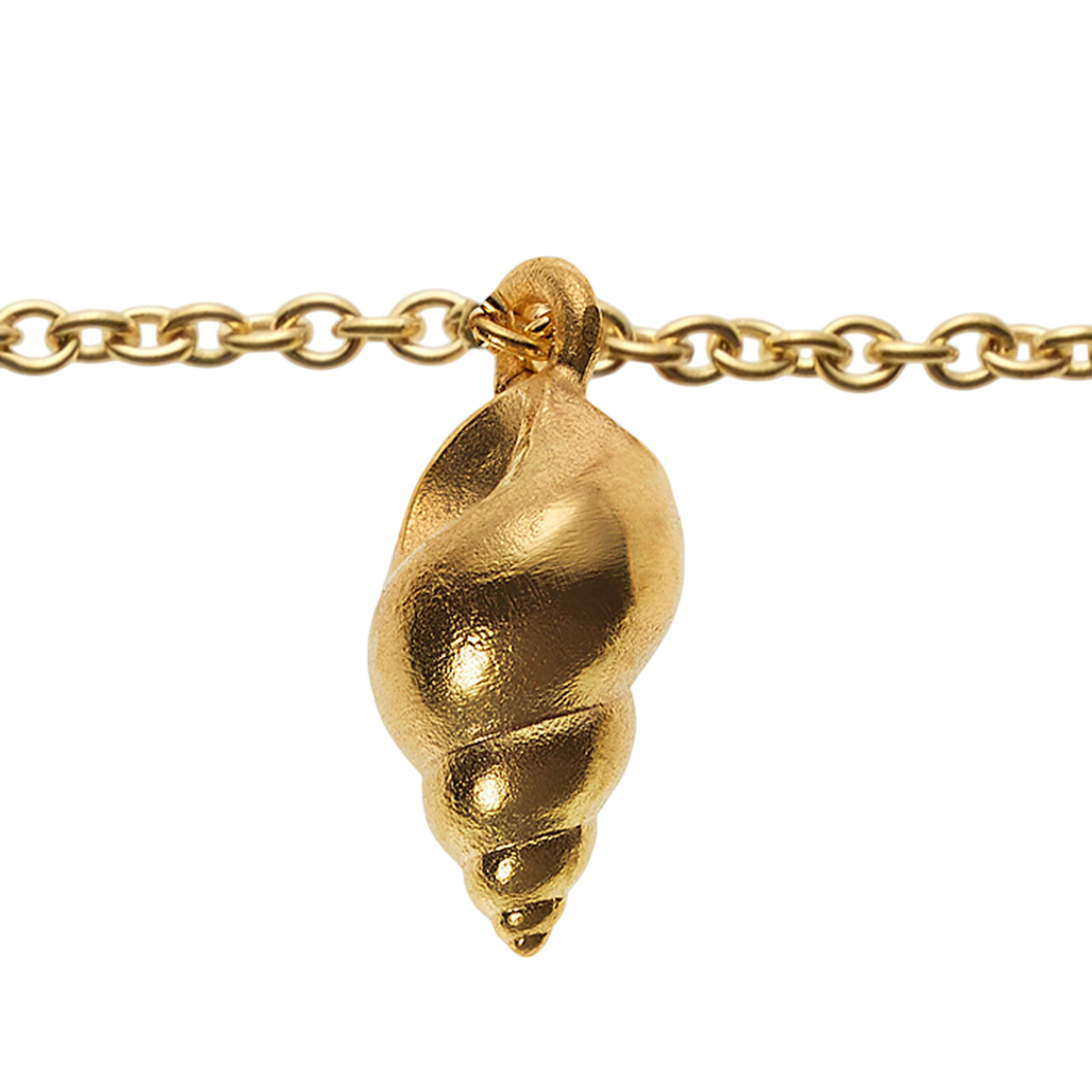 Collier avec 8 pierres de cornaline et pendentif escargot, doré à l'or fin