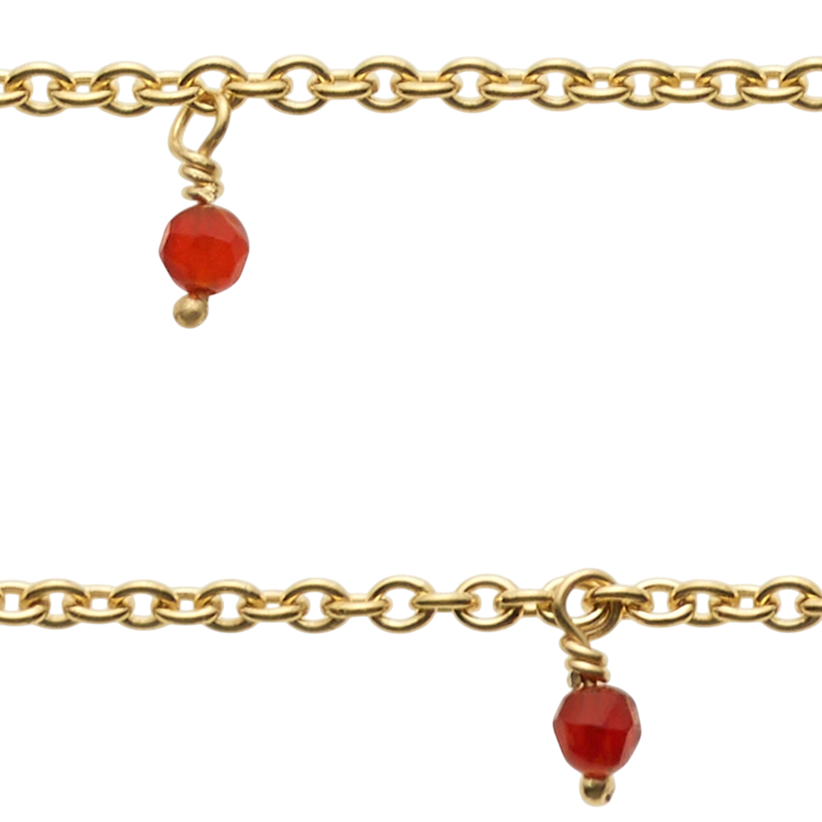 Collier avec 8 pierres de cornaline et pendentif escargot, doré à l'or fin