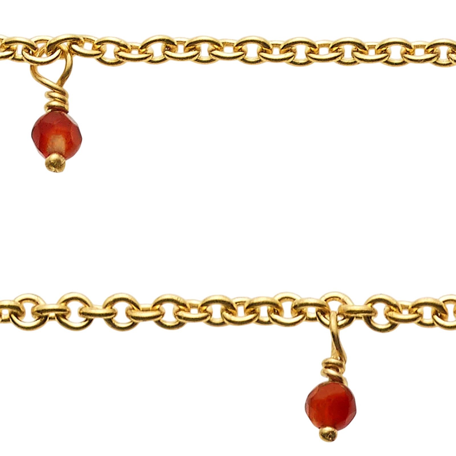 Collier avec 8 pierres de cornaline et pendentif coquillage, doré