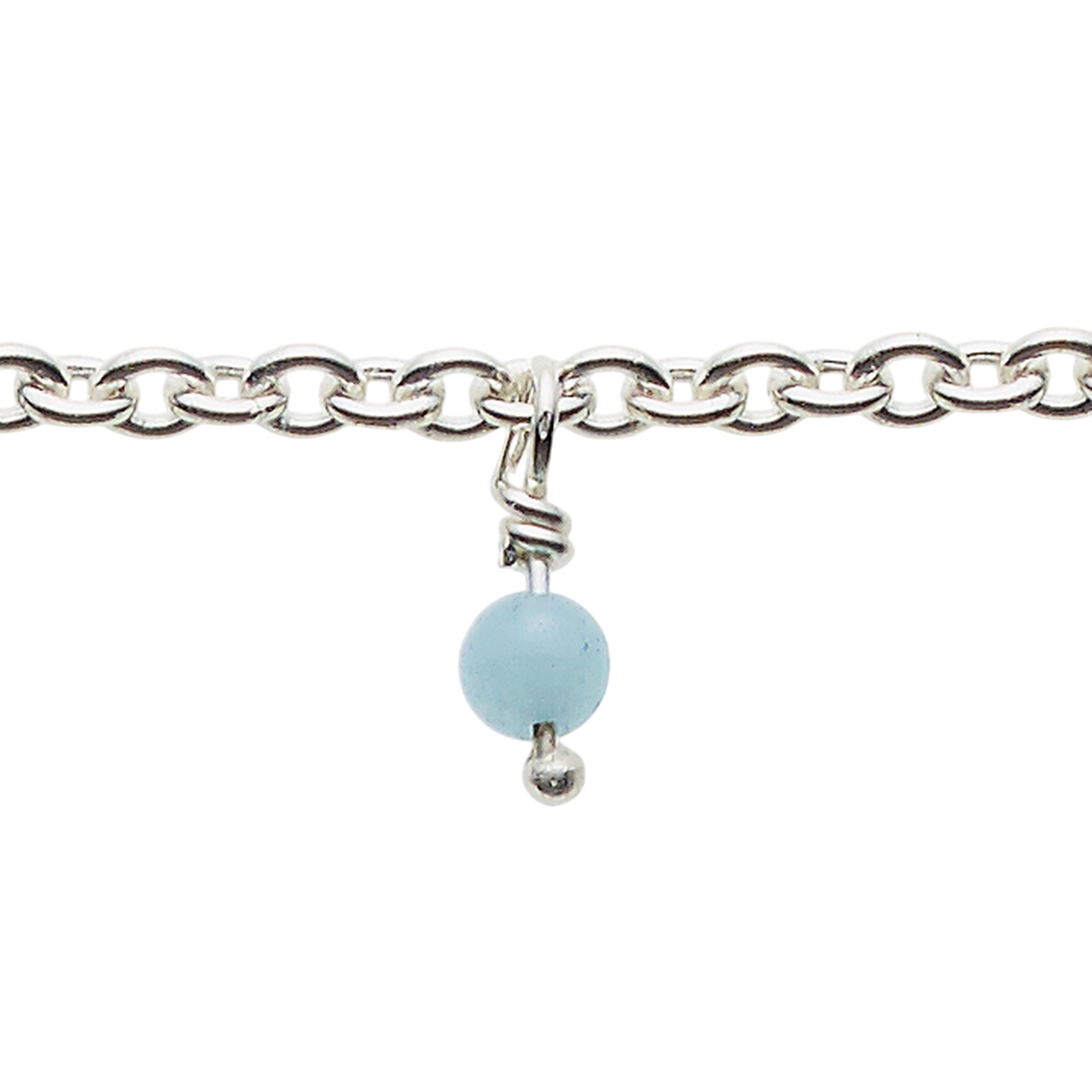 Collier avec 14 pierres Amazonith, argent