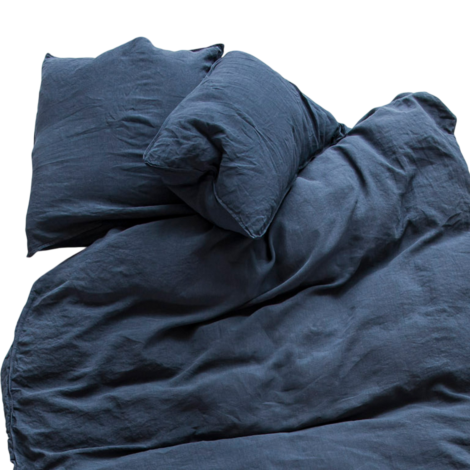 Linus uni, indigo Taie d'oreiller 65x100 cm