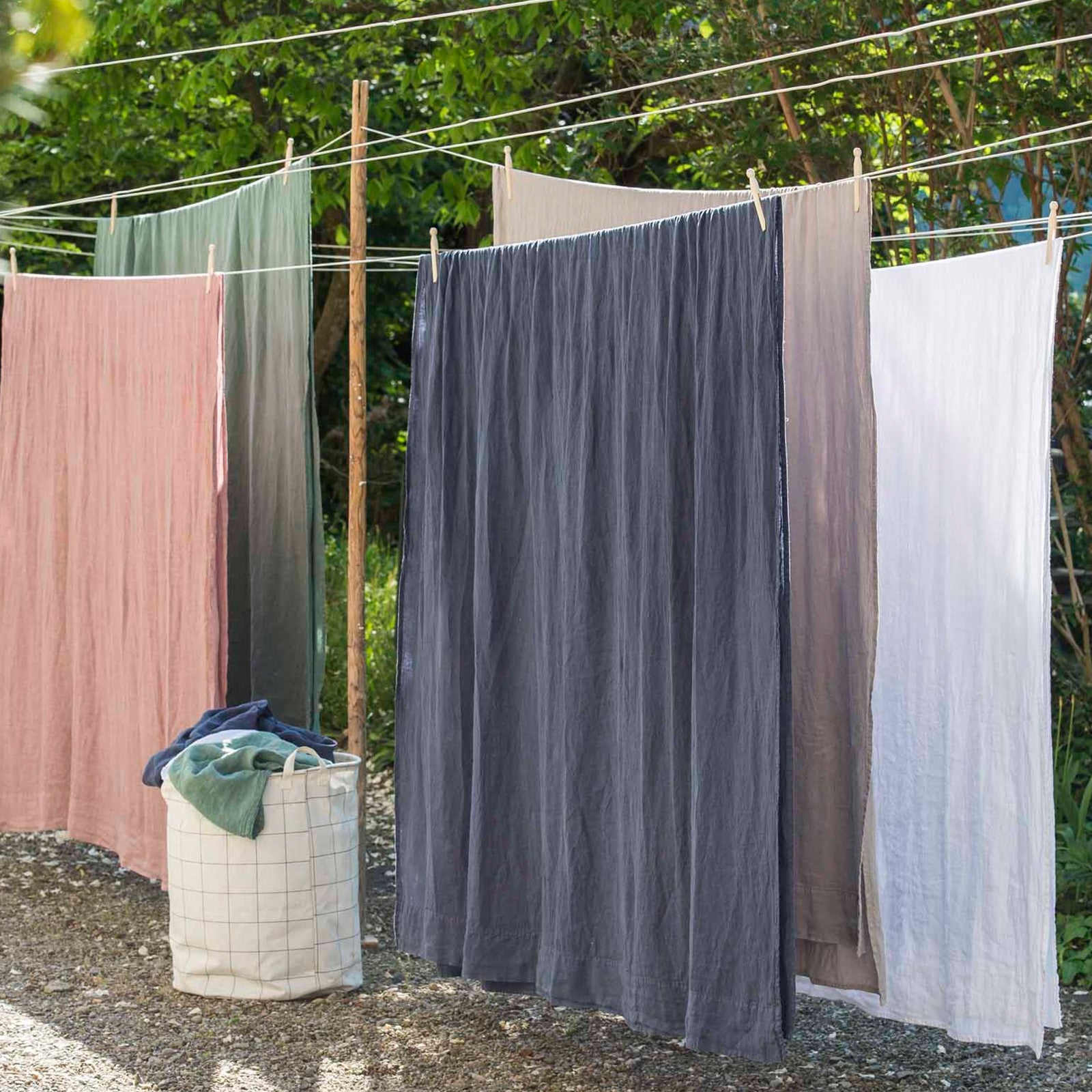 Linus uni, indigo Oberleintuch 170x270 cm