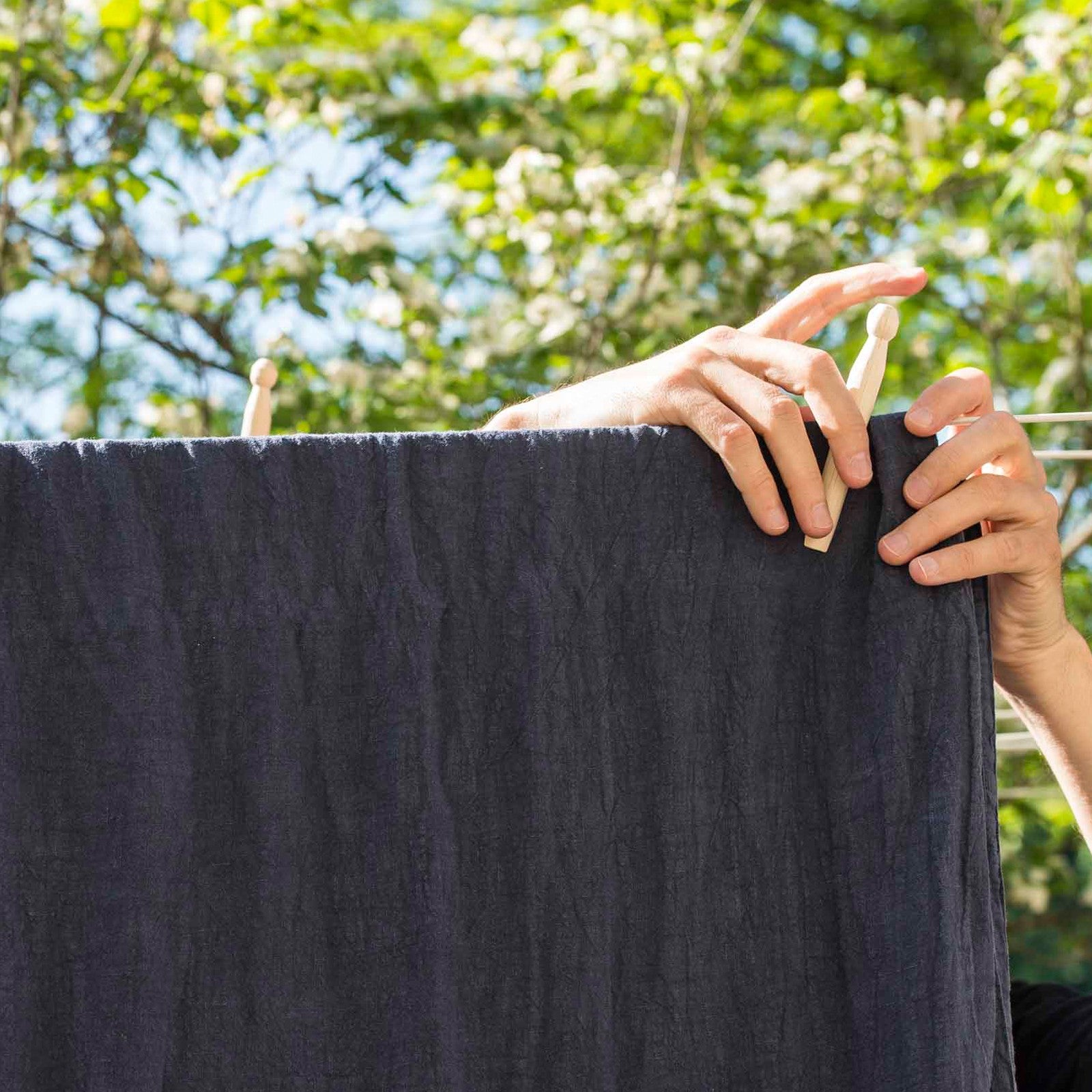 Linus uni, indigo Oberleintuch 170x270 cm