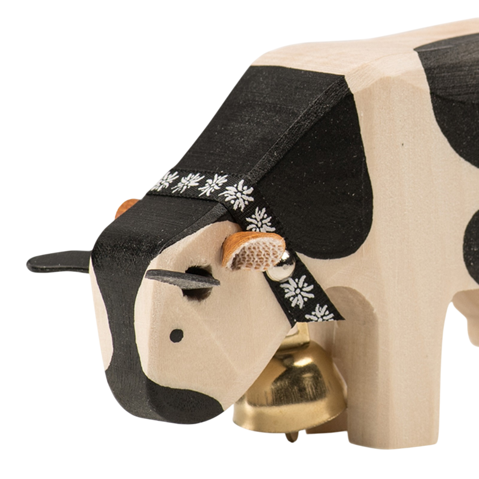 Trauffer Vache 1 mangeant Animaux en bois fribourgeois