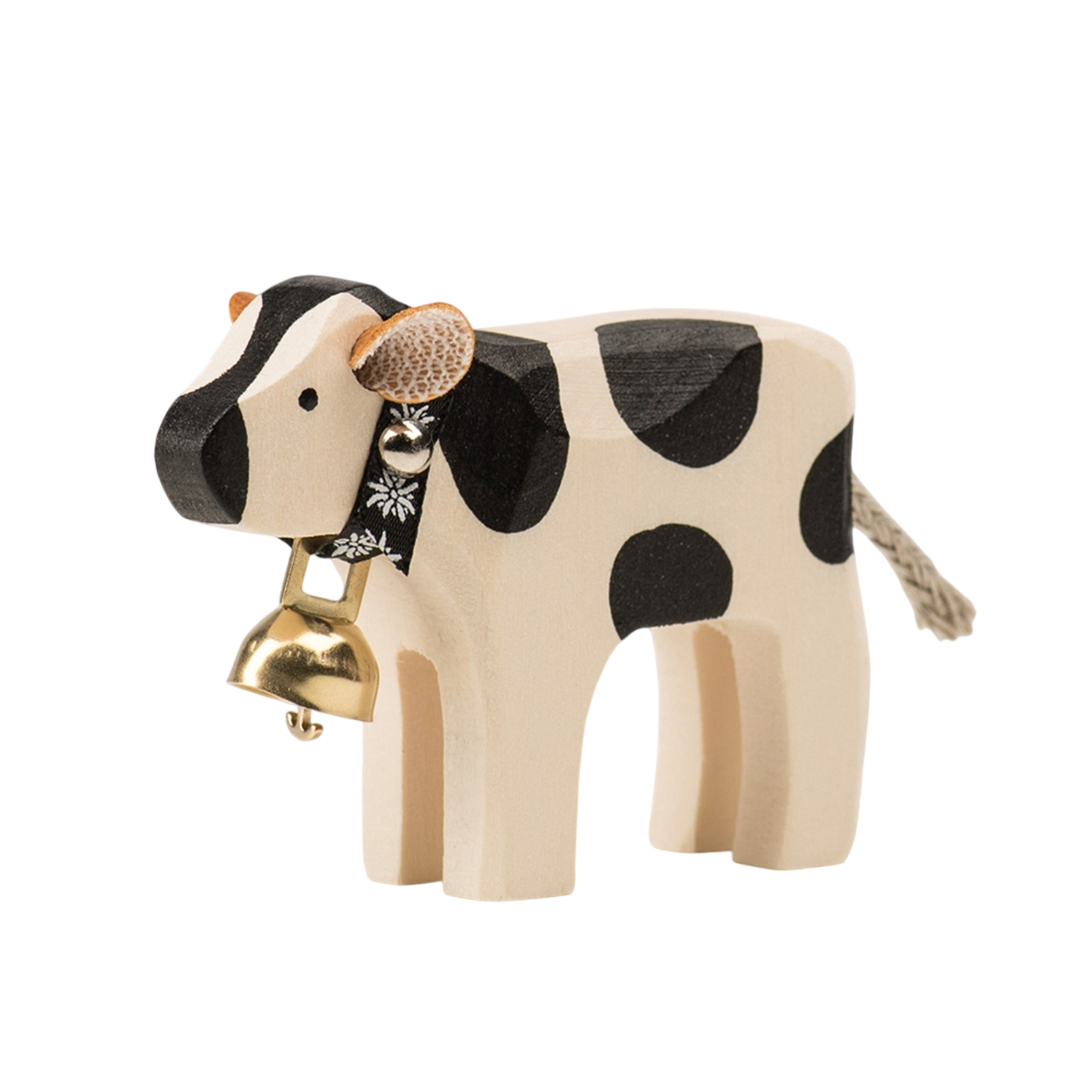 Trauffer Veau avec cloche Animaux en bois fribourgeois