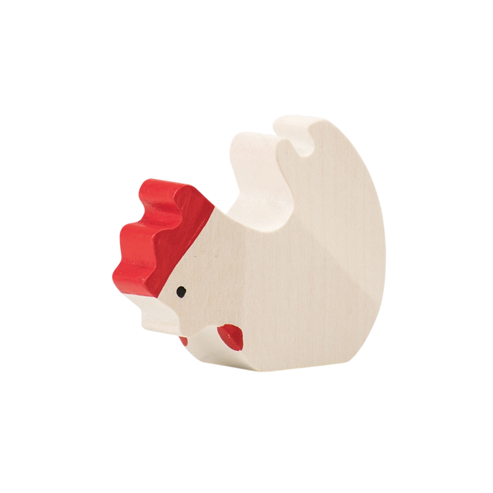 Trauffer Huhn fressend weiss