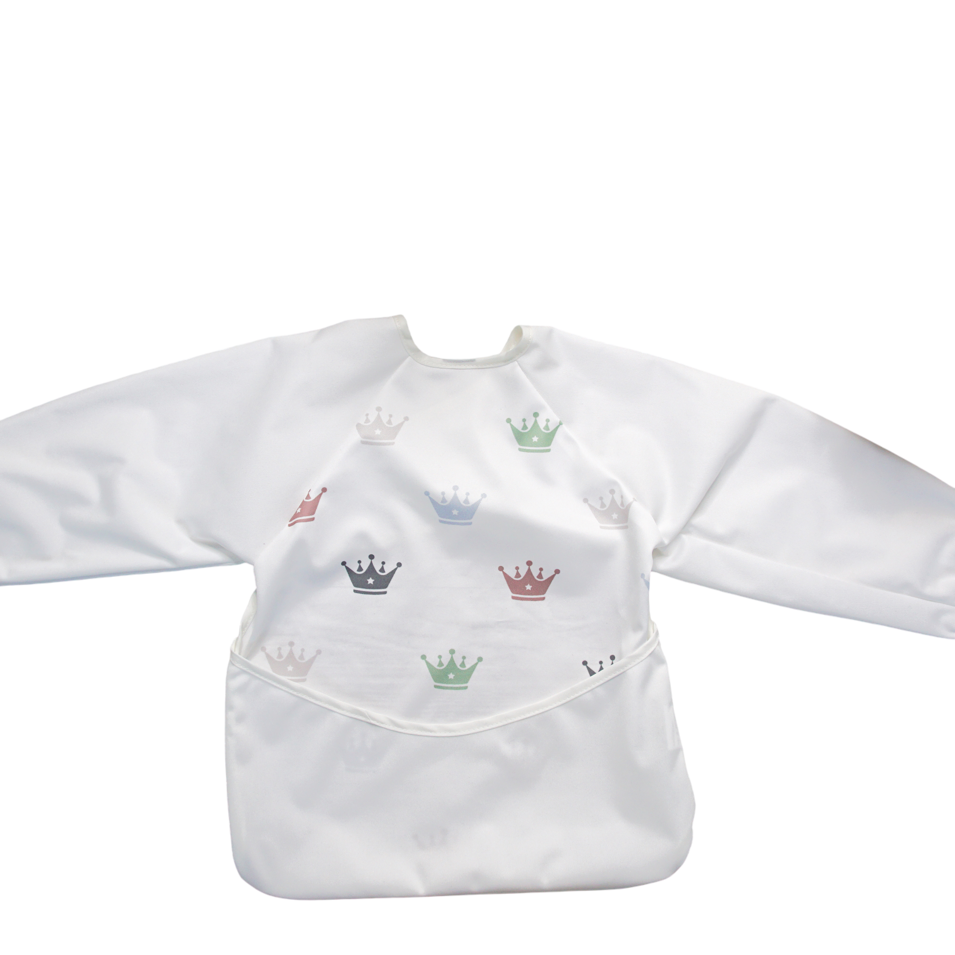 Soft bib white with long sleeves (crown) incl. carry bag