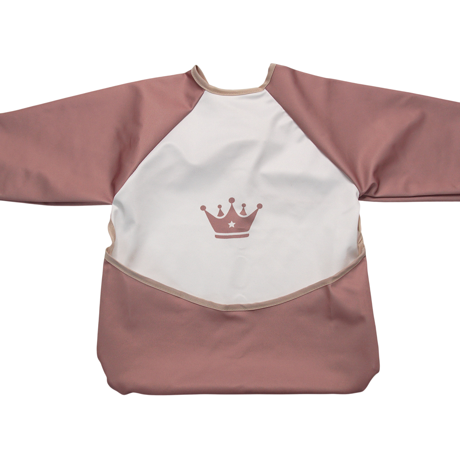 Soft bib pink with long sleeves (crown) incl. carry bag